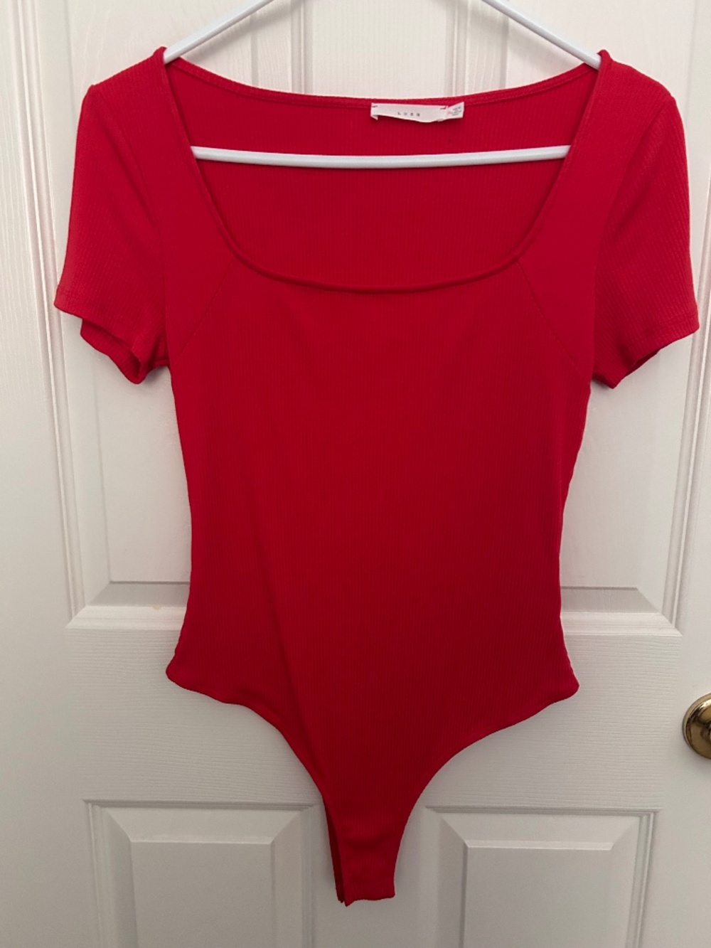 Lush bodysuit, never worn without tag, square neck, ribbed